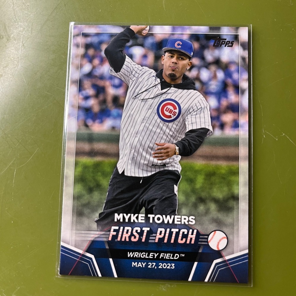 2024‎ Topps Series 2 MIKE TOWERS Wrigley Field Cubs First Pitch Insert FP-2